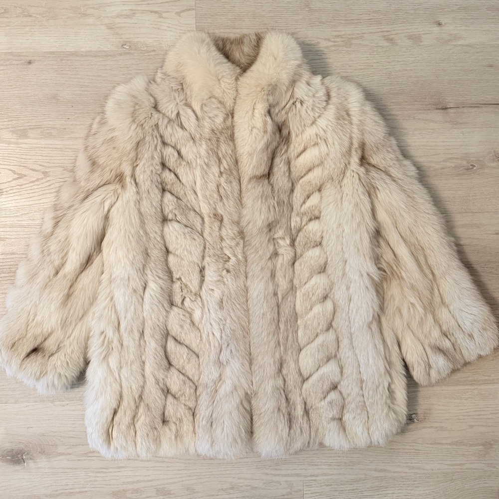 Saga Fox Fur Real Coat Ivory Vintage